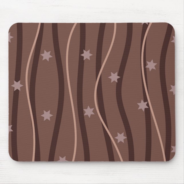 Chocolate Stars and Striped Pattern Mouse Mat (Front)