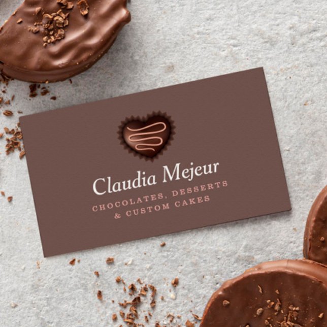 Chocolate Store Elegant Desserts Business Card (Creator Uploaded)