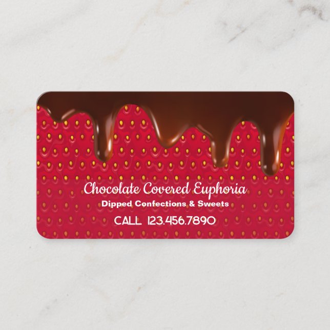 Chocolate Strawberries Business Card (Front)