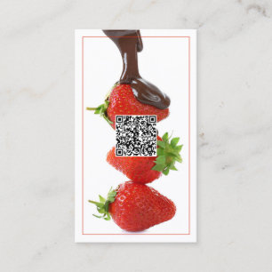 Chocolate Strawberries Custom QR Business Card