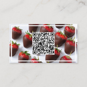 Chocolate Strawberries Custom QR Business Card