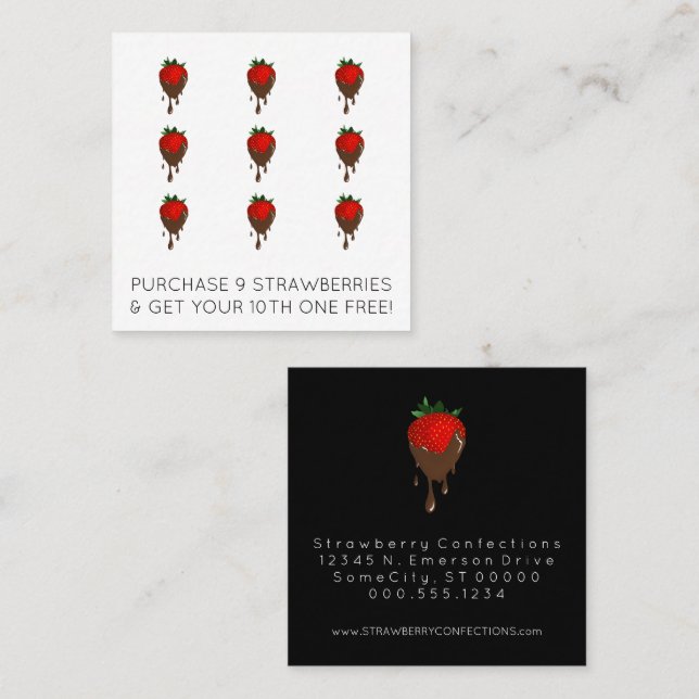 chocolate strawberries loyalty stamp card (Front/Back)