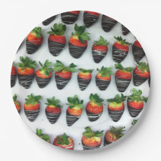 Chocolate Strawberries Paper Plate