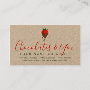 chocolate strawberry business card