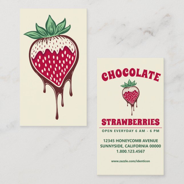 chocolate strawberry business card (Front/Back)