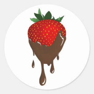 chocolate strawberry classic round sticker