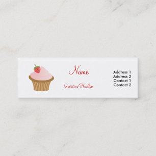 Chocolate Strawberry Cupcake Mini Business Card