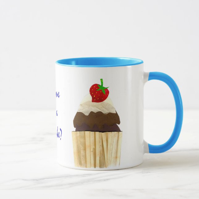 Chocolate Strawberry Cupcake Ringer Mug (Right)