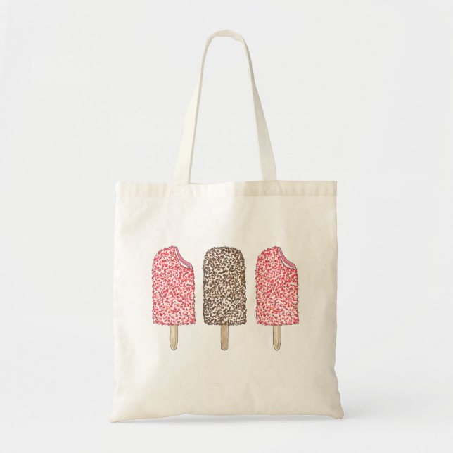 Chocolate Strawberry Eclair Ice Cream Popsicles Tote Bag (Front)