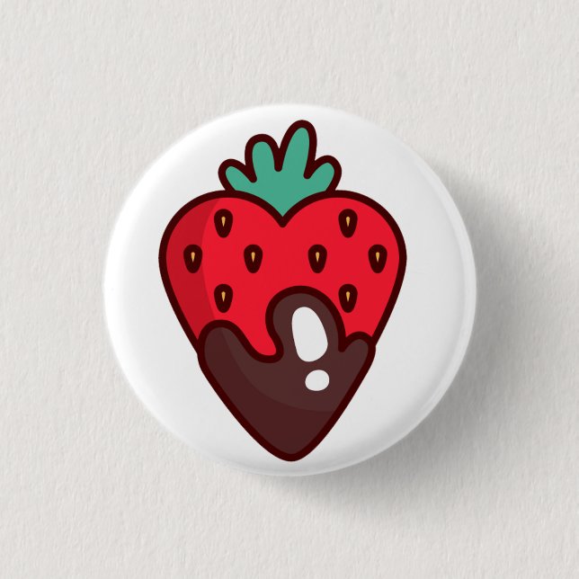 Chocolate Strawberry Heart Classic 3 Cm Round Badge (Front)