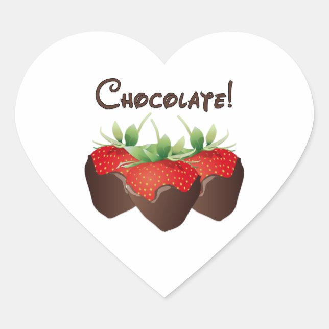 Chocolate Strawberry Heart Sticker (Front)