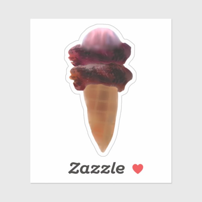 Chocolate Strawberry Ice Cream Cone (Sheet)