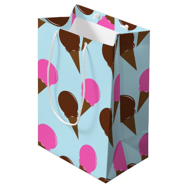 Chocolate & Strawberry Ice Cream Party Gift Bag (Front Angled)