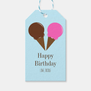 Chocolate & Strawberry Ice Cream Party Gift Tag