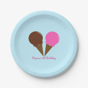 Chocolate & Strawberry Ice Cream Party Plates