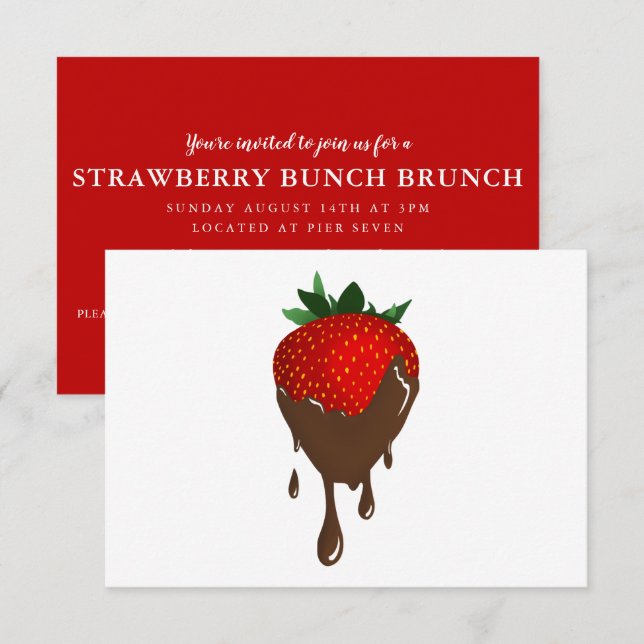 chocolate strawberry invitation (Front/Back)