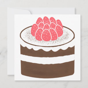 Chocolate Strawberry Layer Cake Gift Invitation