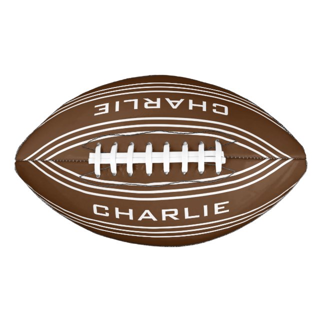 Chocolate Stripes custom monogram football American Football (Front)