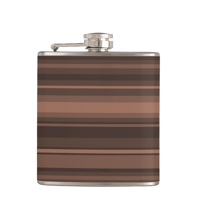 Chocolate stripes hip flask (Front)