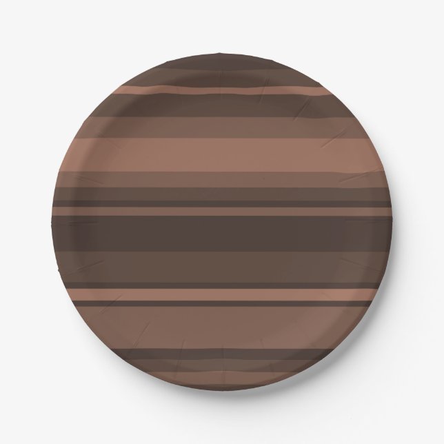 Chocolate stripes paper plate (Front)