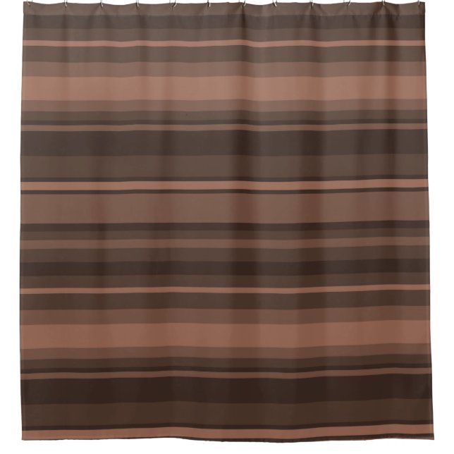 Chocolate stripes shower curtain (Front)