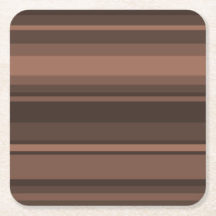 Chocolate stripes square paper coaster