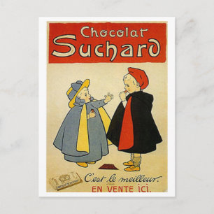 Chocolate Suchard 2 Vintage Ad Postcard