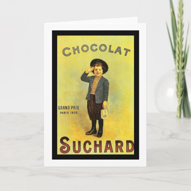 Chocolate Suchard 3 Vintage Ad with Boy Card (Front)