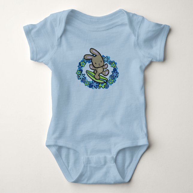 Chocolate Surfing Bunny Infant T-Shirts (Front)