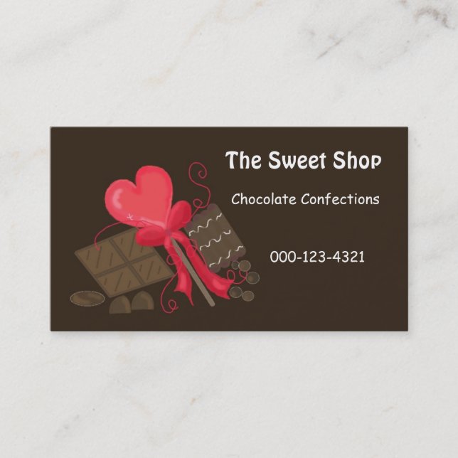 Chocolate Sweet Shop Business Card (Front)