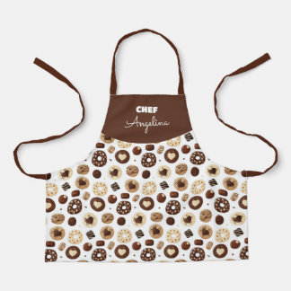 Chocolate sweets pattern apron