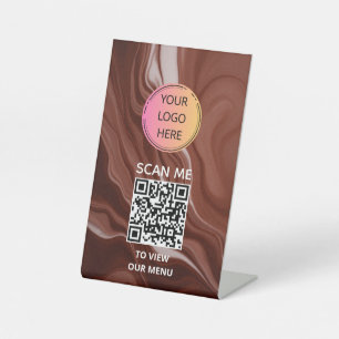 Chocolate Swirl QR Menu Sign