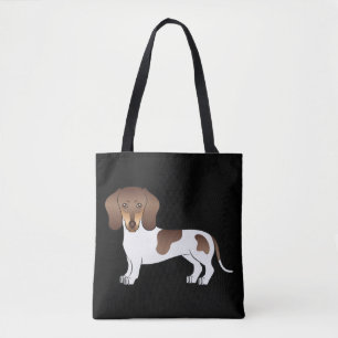 Chocolate & Tan Pied Short Hair Dachshund - Black Tote Bag