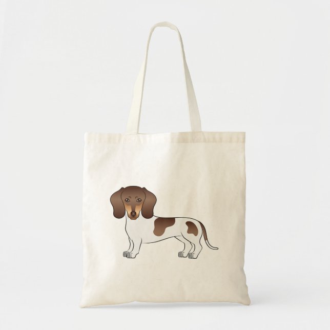 Chocolate & Tan Pied Short Hair Dachshund Design Tote Bag (Front)