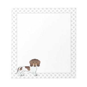 Chocolate & Tan Pied Short Hair Dachshund & Paws Notepad