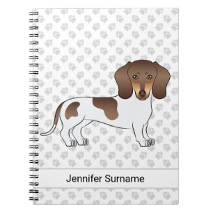 Chocolate & Tan Pied Short Hair Dachshund & Text Notebook