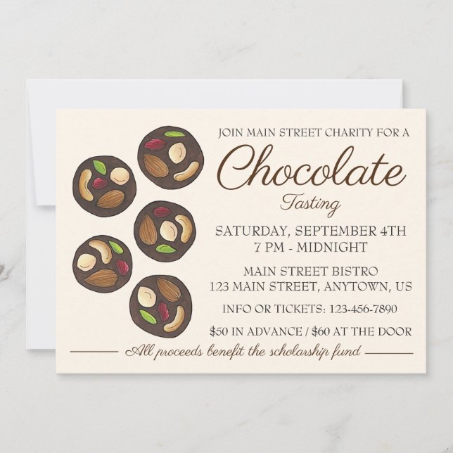 Chocolate Tasting Mendiants Chocolatemaking Event Invitation (Front)
