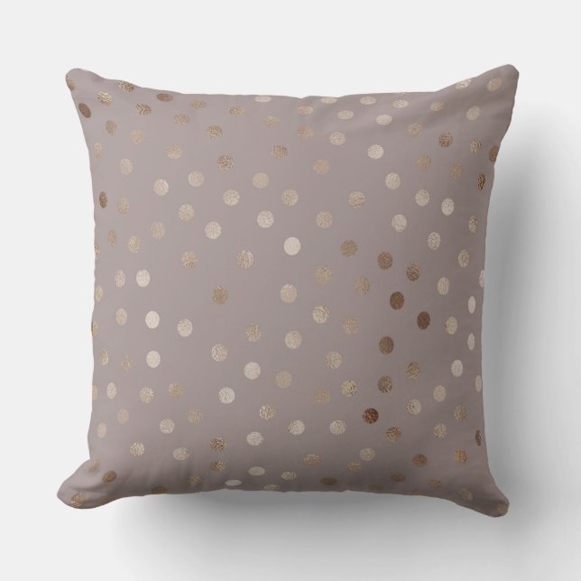 Chocolate Taupe/ Polka Dot Hope Rises Pillow (Front)