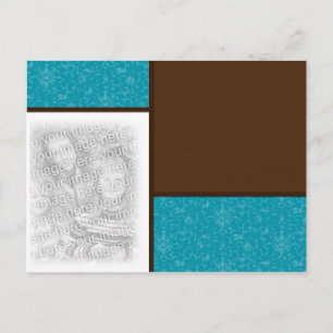 Chocolate/Teal 2 Photo template Postcard