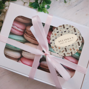 Chocolate Theme Bakery Chef Custom Name Classic Round Sticker