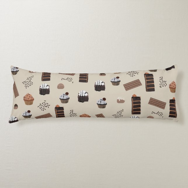 Chocolate Theme Pattern Body Cushion (Front)