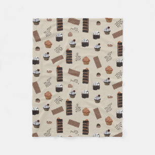Chocolate Theme Pattern Fleece Blanket