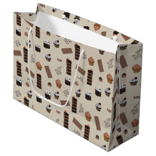 Chocolate Theme Pattern Large Gift Bag