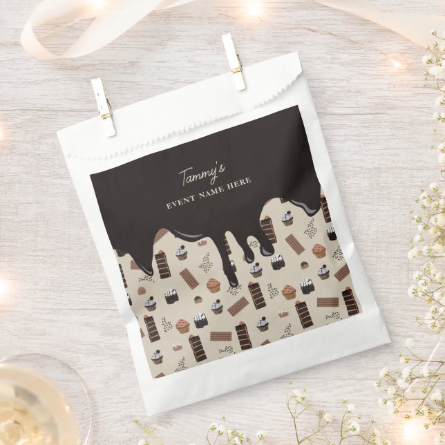 Chocolate Theme Pattern Party  Favour Bags (Clipped)