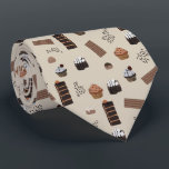 Chocolate Theme Pattern Tie<br><div class="desc">A delicious chocolate themed pattern design ideal for kids and adults. A perfect chocolate pattern featuring chocolate layer birthday cakes,  chocolate cupcakes,  chocolate brownies,  chocolate sprinkles and much more. Ideal for anyone who loves chocolate,  birthday cake,  chocolate brownies and anything chocolate related.</div>