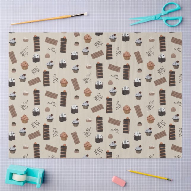 Chocolate Theme Pattern Tissue Paper (Craft)