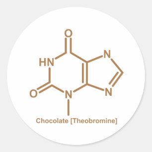 Chocolate theobromine classic round sticker