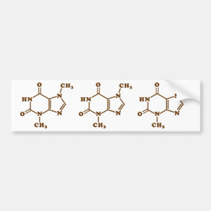 Chocolate Theobromine Molecular Chemical Formula Bumper Sticker