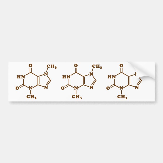 Chocolate Theobromine Molecular Chemical Formula Bumper Sticker (Front)