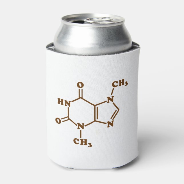 Chocolate Theobromine Molecular Chemical Formula Can Cooler (Can Front)